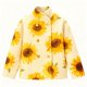 Women's Beige Sunflower Print Mandarin Collar Jacket